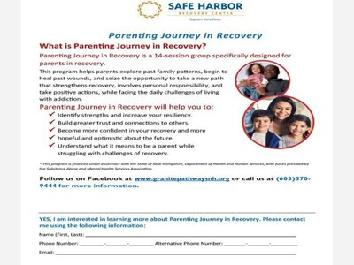 Parenting Journey In Recovery presented by Safe Harbor Recovery Center